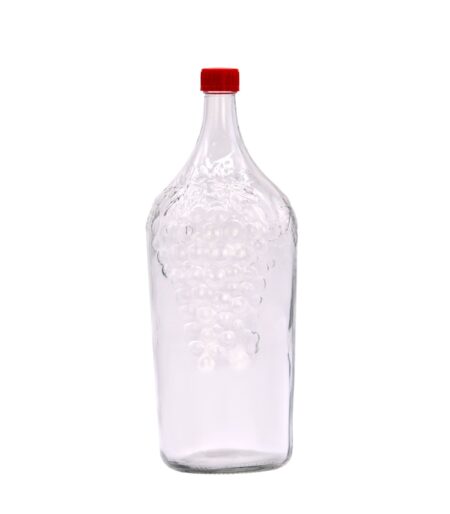 Бутылка стекляная Виноград с пробкой, 2 л